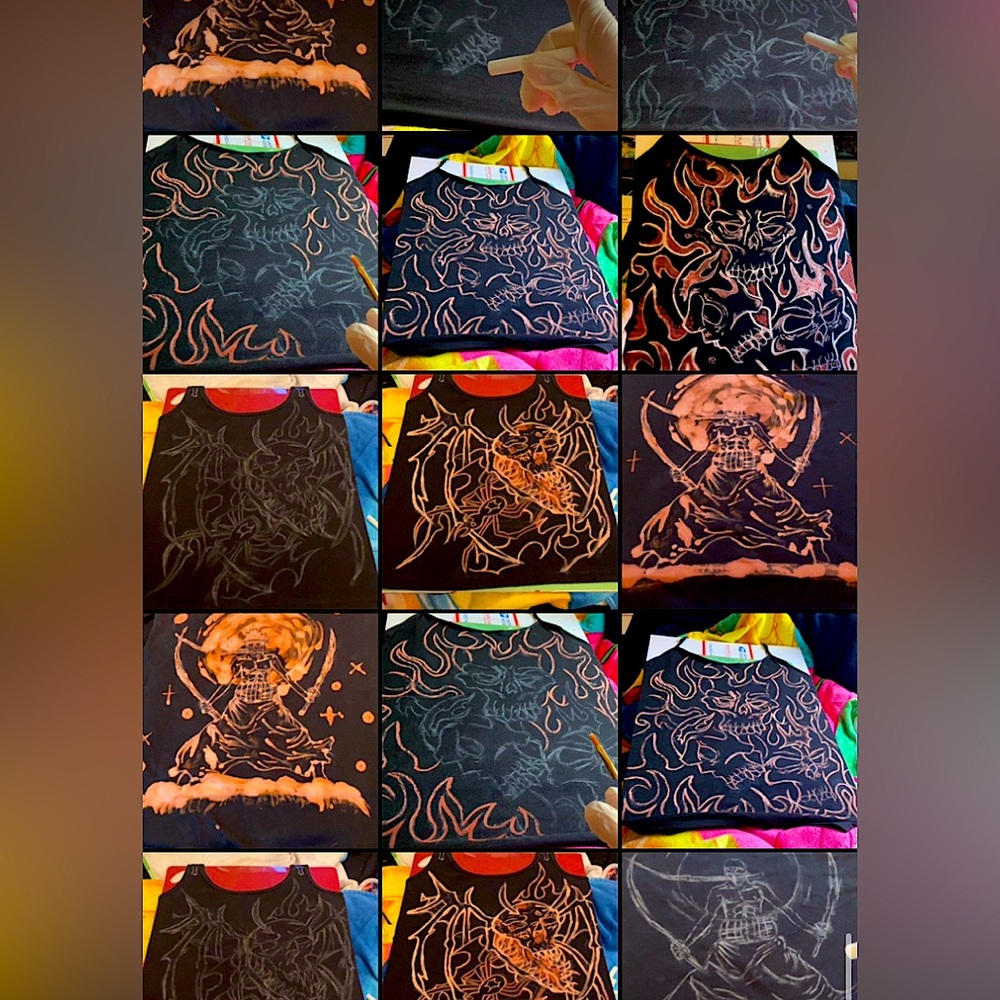 Custom Made Y2K, Grunge, Emo, Character Bleached Shirts